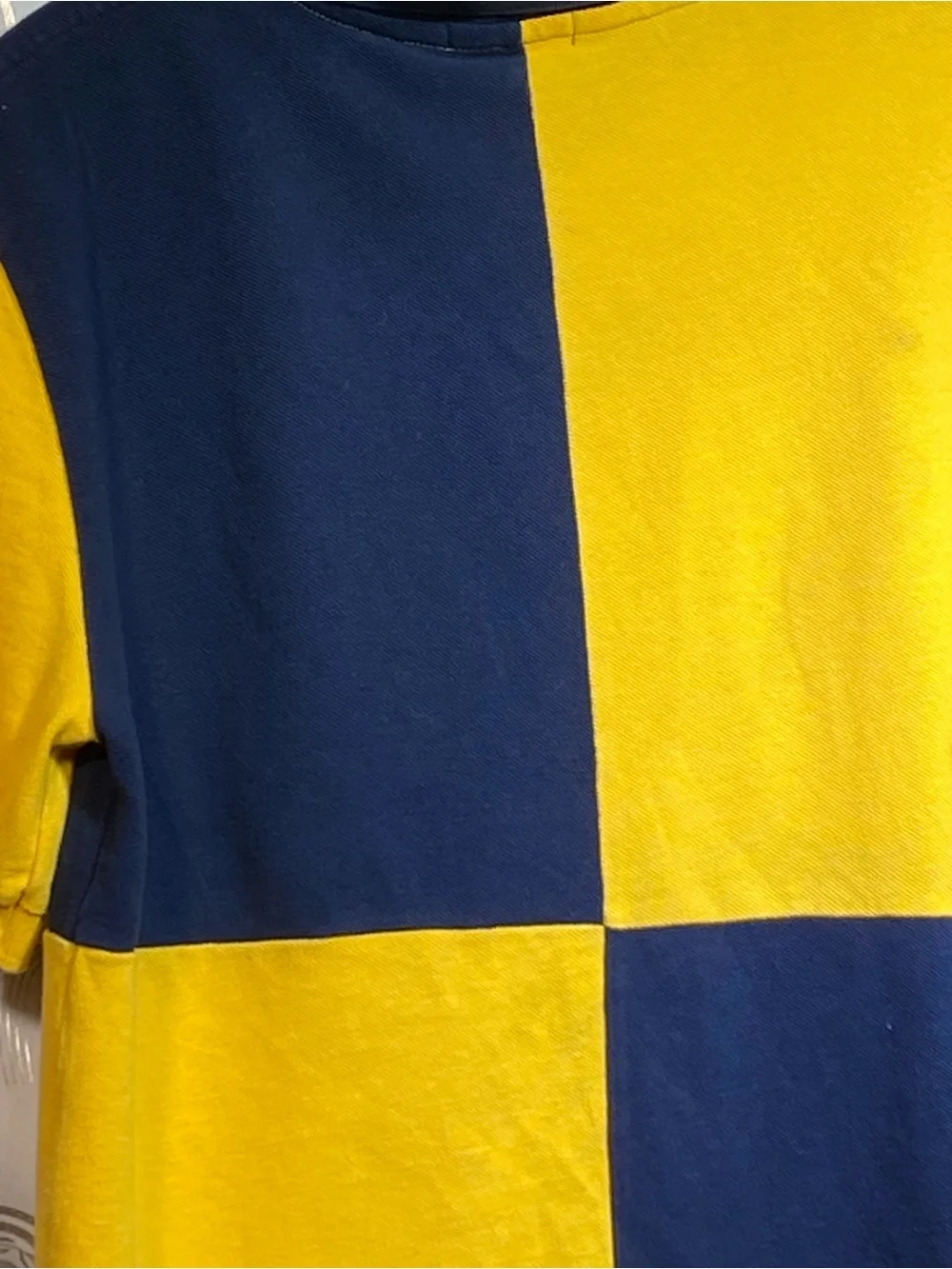 Ralph Lauren Yellow and Navy Colorblock Polo Shirt